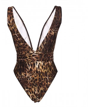 Womens One Piece Swimsuit Deep V Monokini Backless Sexy Bathing Suit - Leopard - CL18T0K5XG4 $23.67-One-Pieces