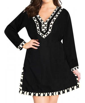 Bikini Swimwear Swimsuit Beach Cardigan Cover-ups Women Dresses Solid - Halloween Black_b744 - C51886X4DW6 $15.54-Cover-Ups