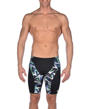 Men's Print Jammer - Power Triangle Black - CB18UKMUW8H $33.11-Racing