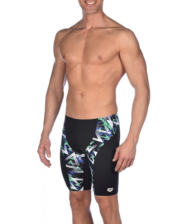 Men's Print Jammer - Power Triangle Black - CB18UKMUW8H $33.11-Racing