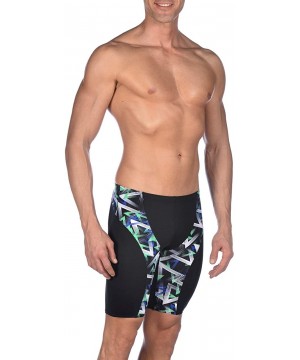 Men's Print Jammer - Power Triangle Black - CB18UKMUW8H $33.11-Racing