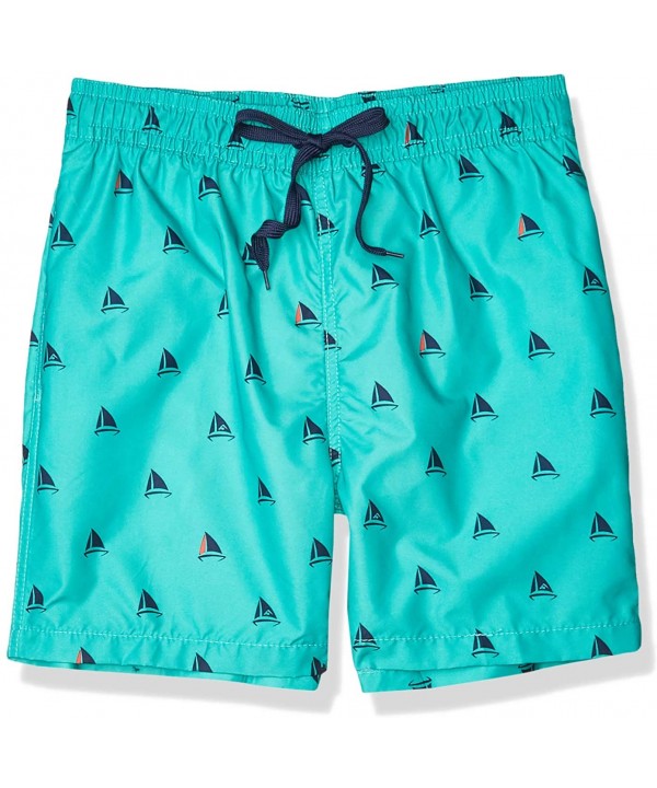 Men's Jetty Geo Volley Swim Trunk - Regatta Green - CK12N323W8O $13.09-Trunks