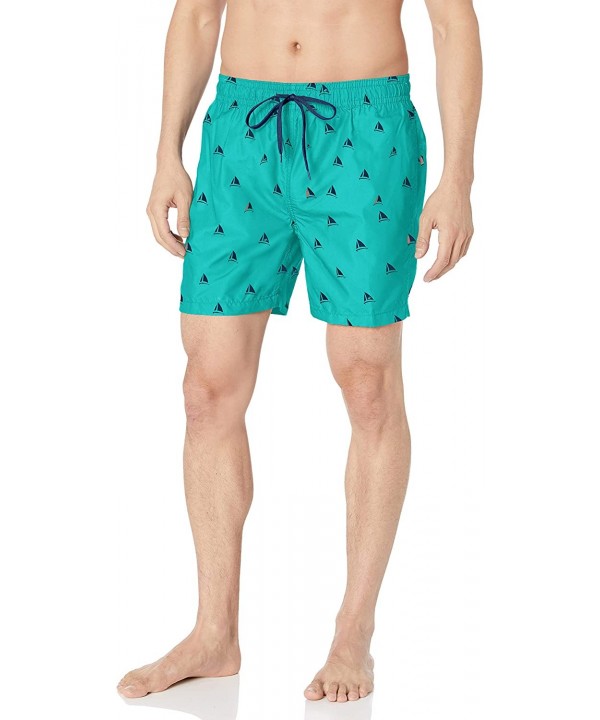 Men's Jetty Geo Volley Swim Trunk - Regatta Green - CK12N323W8O $13.09-Trunks