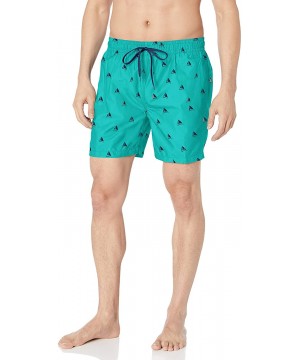 Men's Jetty Geo Volley Swim Trunk - Regatta Green - CK12N323W8O $13.09-Trunks