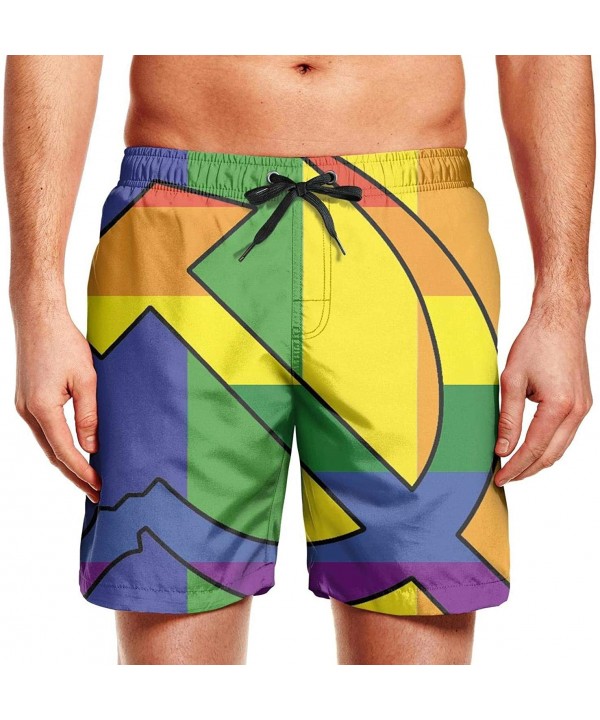 Men's Sportwear Quick Dry Board Shorts Halloween Pumpkin Swim Trunks - Hammer and Sickle - CW18QW9SY7Z $29.05-Board Shorts