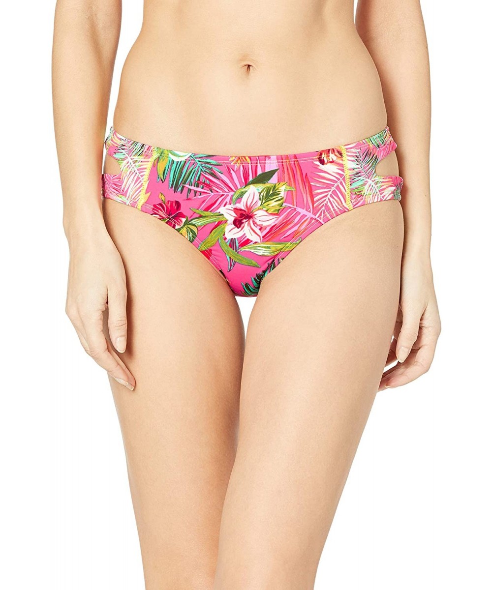 Women's Cut Out Hipster Bikini Swimsuit Bottom - Pink//Flor-all Or Nothing - C518I3T5XYN $23.06-Sets