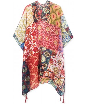 Women's Beach Cover up Swimsuit Kimono Cardigan with Bohemian Floral Print - A Bohemian Rhapsody - C1199U2UE89 $22.95-Cover-Ups