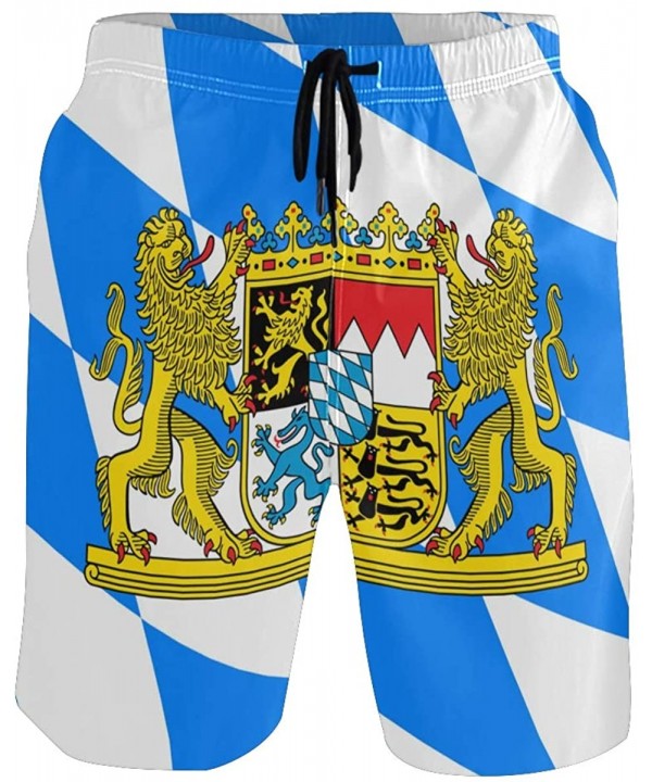 Men's Quick Dry Swim Trunks with Pockets Brazil Flag Beach Board Shorts Bathing Suits - Bavarian Flag - CE195W42HR0 $25.35-Bo...