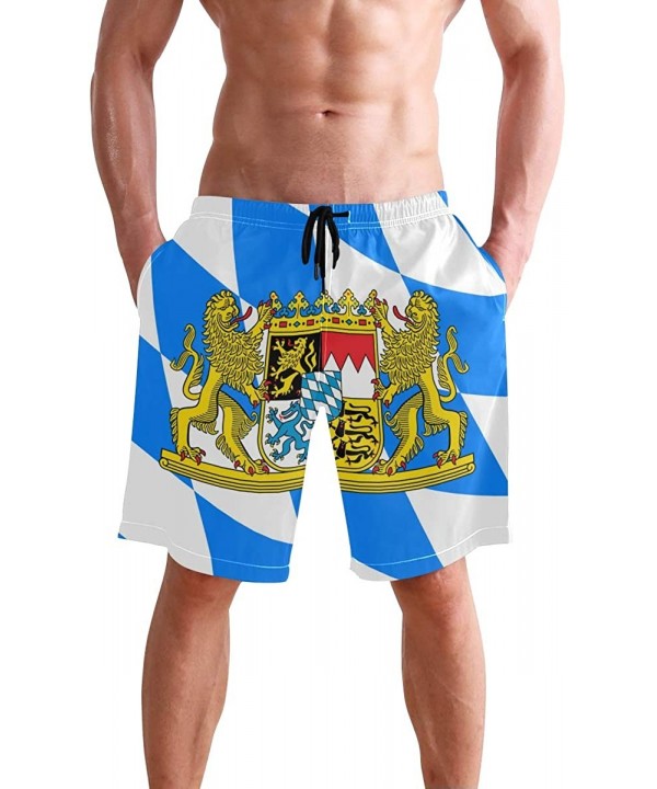 Men's Quick Dry Swim Trunks with Pockets Brazil Flag Beach Board Shorts Bathing Suits - Bavarian Flag - CE195W42HR0 $25.35-Bo...