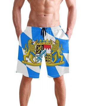 Men's Quick Dry Swim Trunks with Pockets Brazil Flag Beach Board Shorts Bathing Suits - Bavarian Flag - CE195W42HR0 $25.35-Bo...