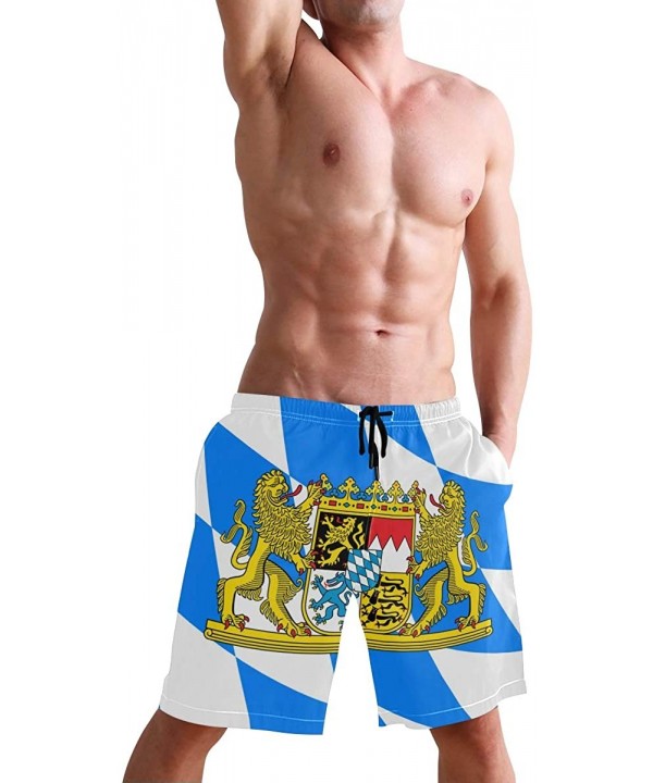 Men's Quick Dry Swim Trunks with Pockets Brazil Flag Beach Board Shorts Bathing Suits - Bavarian Flag - CE195W42HR0 $25.35-Bo...