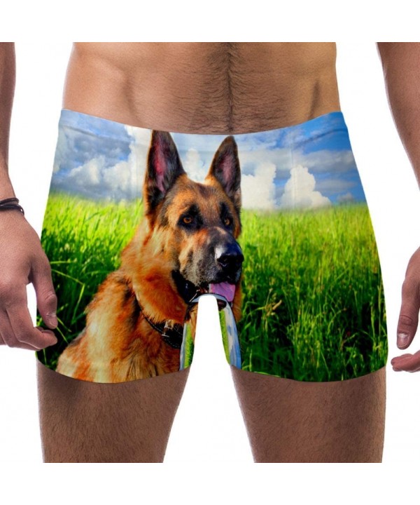 Men's German Shepherd Swimsuits Swim Trunks Shorts Athletic Swimwear Boxer Briefs Boardshorts - CB19E4QS6GM $19.55-Racing