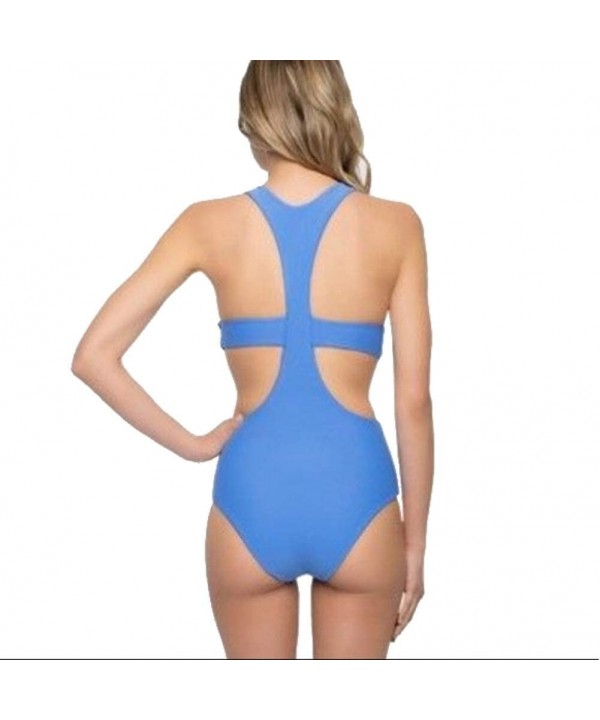 Women's Racerback One Piece Swimsuit - Blue - CK18UL2K74U $50.61-One-Pieces