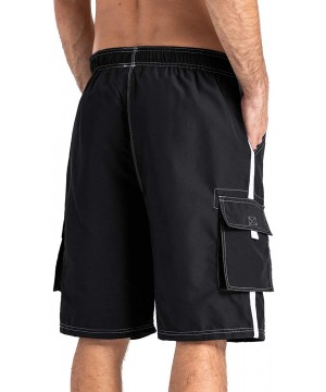 Men's Summer Quick Dry Swim Trunks Bathing Suit Shorts with Lining Men - 2 Black - C718OZ73NA9 $21.51-Board Shorts