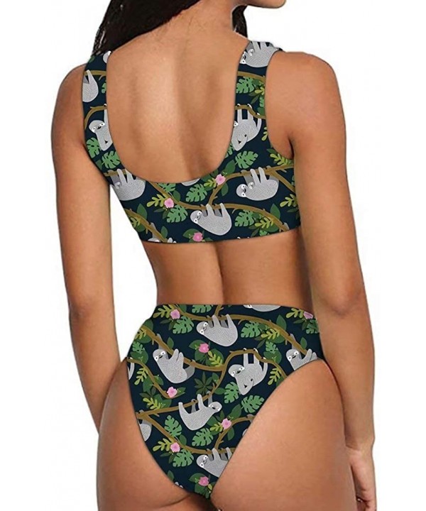 Bikini Set Women Swimwear Two-Piece Push Up Tankini Bathing Suits High Waist Swimsuit - Sloth Dark Green - CQ1960YLYYD $25.83...