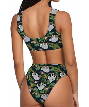 Bikini Set Women Swimwear Two-Piece Push Up Tankini Bathing Suits High Waist Swimsuit - Sloth Dark Green - CQ1960YLYYD $25.83...