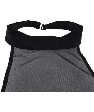 Women's Sexy Sheer Mesh See-Through Backless Halter Rave Crop Top Shirts - Black - CB18WML5KUY $13.63-Tops