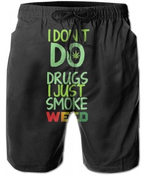 Mens Swim Trunks Quick Dry Beach Shorts Board Shorts Swimwear Bathing Suits with Pockets (Texas Native) - Smoke Rasta Weed Bl...