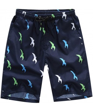 Men's Quick-Dry Basic Beach Swim Trunks Printed Casual Pocket Surfing Running Sports Shorts Swimwear - Black - C0195SHTXXC $1...