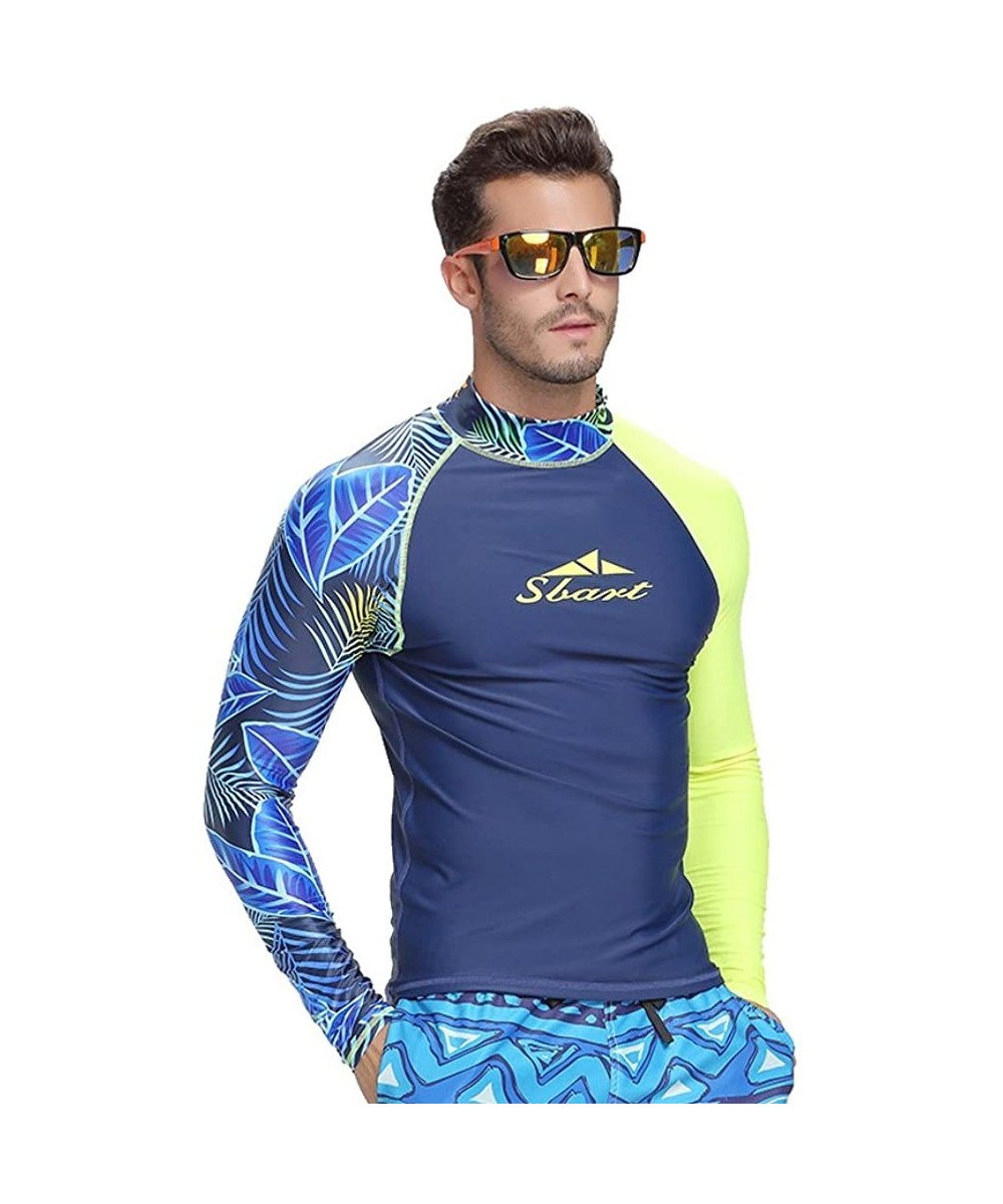 Men's Rash Guard Shirt Mens Long Sleeved T-Shirt Swimwear Wakeboard Floatsuit Tops UV Swimming Rashguard - A1 - C118M5XTE0E $...