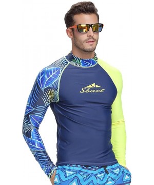 Men's Rash Guard Shirt Mens Long Sleeved T-Shirt Swimwear Wakeboard Floatsuit Tops UV Swimming Rashguard - A1 - C118M5XTE0E $...