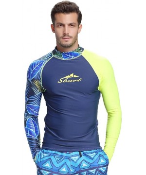 Men's Rash Guard Shirt Mens Long Sleeved T-Shirt Swimwear Wakeboard Floatsuit Tops UV Swimming Rashguard - A1 - C118M5XTE0E $...