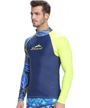 Men's Rash Guard Shirt Mens Long Sleeved T-Shirt Swimwear Wakeboard Floatsuit Tops UV Swimming Rashguard - A1 - C118M5XTE0E $...