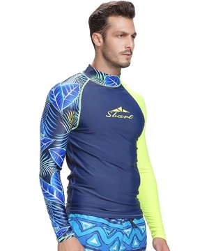 Men's Rash Guard Shirt Mens Long Sleeved T-Shirt Swimwear Wakeboard Floatsuit Tops UV Swimming Rashguard - A1 - C118M5XTE0E $...