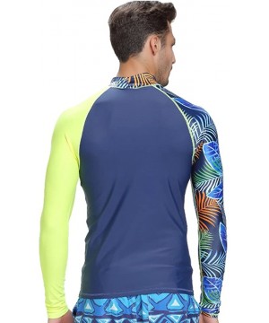 Men's Rash Guard Shirt Mens Long Sleeved T-Shirt Swimwear Wakeboard Floatsuit Tops UV Swimming Rashguard - A1 - C118M5XTE0E $...