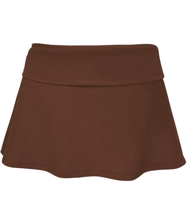 Girls Swim Skirt Bikini Bottom- UPF 50+ Sun Protection- 3-14 Years - Brown - C618USKRLCR $32.04-Tankinis