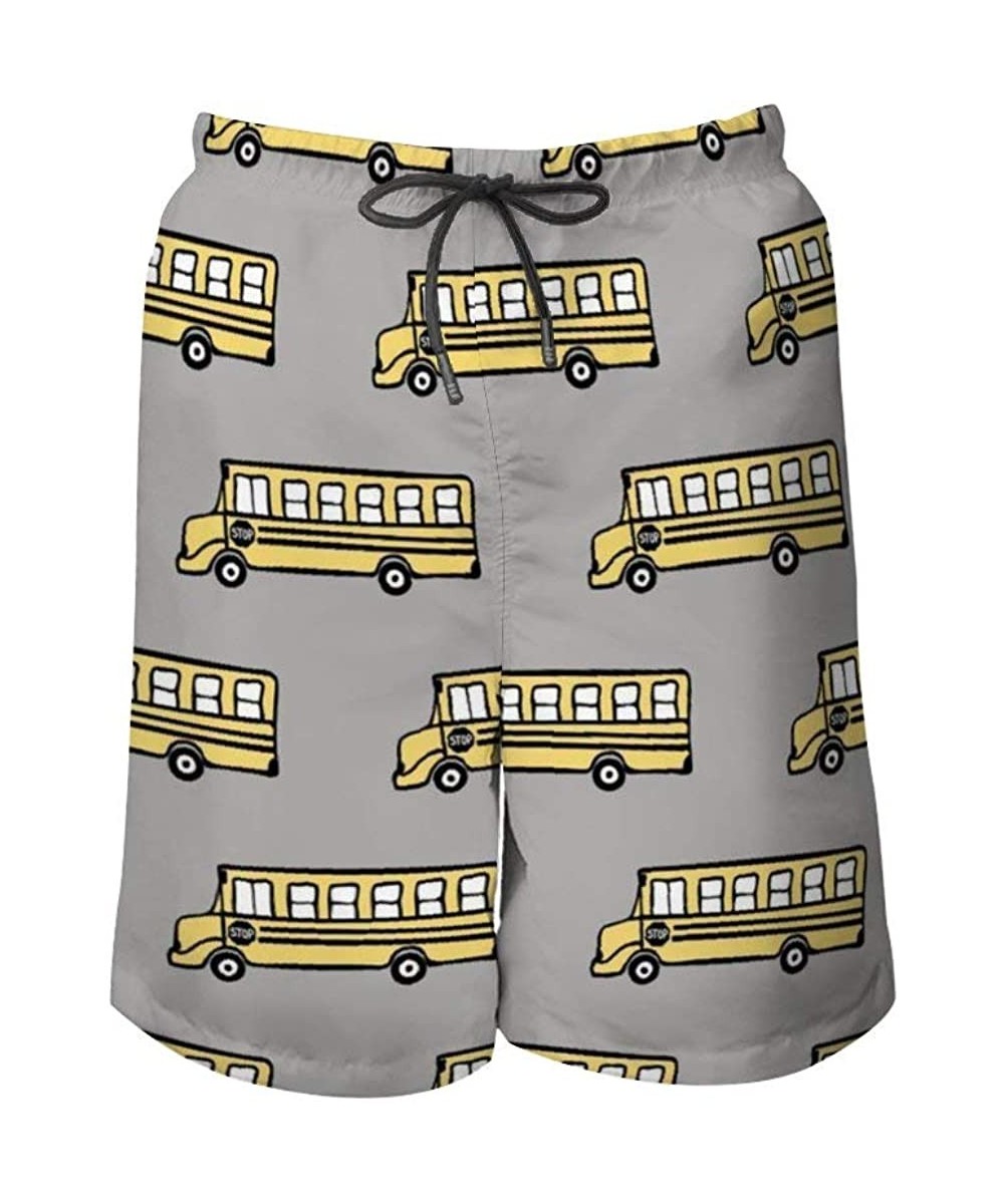 Men's Fashion Casual Swim Trunks Summer Beach Shorts with Mesh Lining - School Bus - CY199QH2DA4 $26.23-Board Shorts