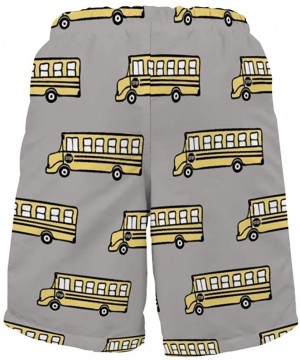 Men's Fashion Casual Swim Trunks Summer Beach Shorts with Mesh Lining - School Bus - CY199QH2DA4 $26.23-Board Shorts