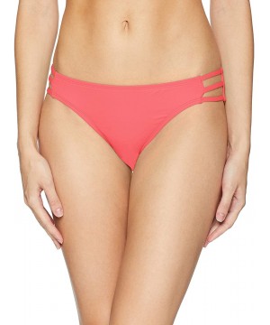 Women's Triple Threat Moderate Coverage Bikini Bottom Swimsuit - Red Rose - CR18GWQDIUM $34.62-Bottoms