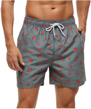 Mens Swim Trunks Quick Dry Beach Short Boardshorts for Men with Mesh Lining - 05 Watermelon Grey - CJ1903EMSYN $21.43-Board S...