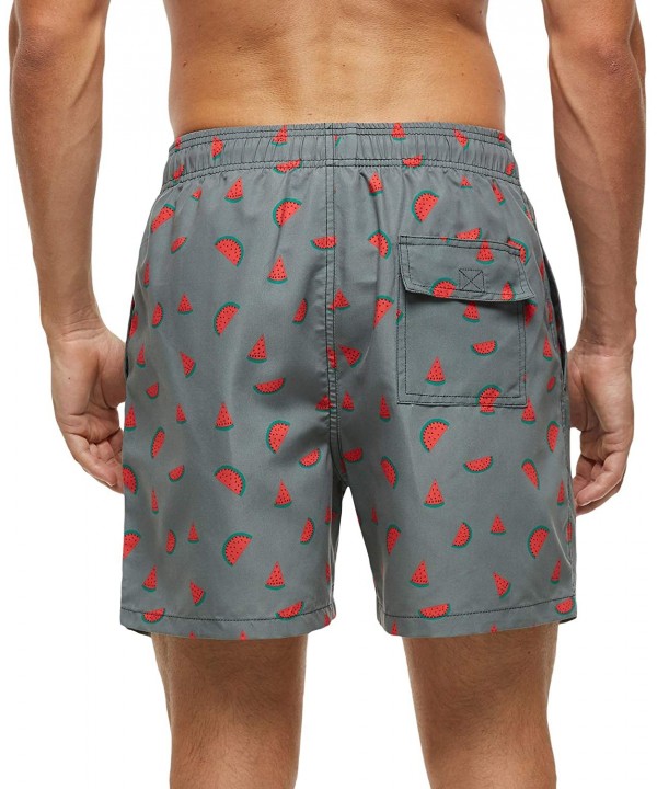 Mens Swim Trunks Quick Dry Beach Short Boardshorts for Men with Mesh Lining - 05 Watermelon Grey - CJ1903EMSYN $21.43-Board S...