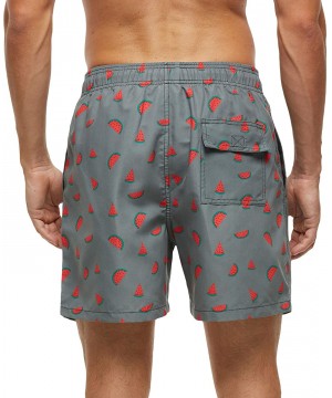 Mens Swim Trunks Quick Dry Beach Short Boardshorts for Men with Mesh Lining - 05 Watermelon Grey - CJ1903EMSYN $21.43-Board S...