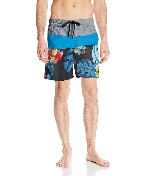 Men's Koloa Panel Swim Trunk - Black - C112N324RE5 $16.19-Trunks