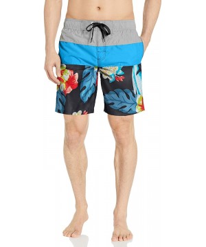 Men's Koloa Panel Swim Trunk - Black - C112N324RE5 $16.19-Trunks