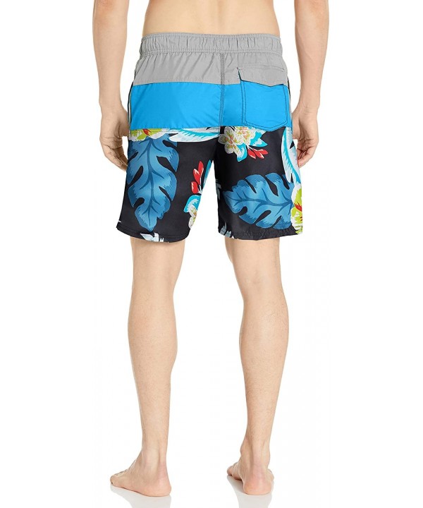 Men's Koloa Panel Swim Trunk - Black - C112N324RE5 $16.19-Trunks