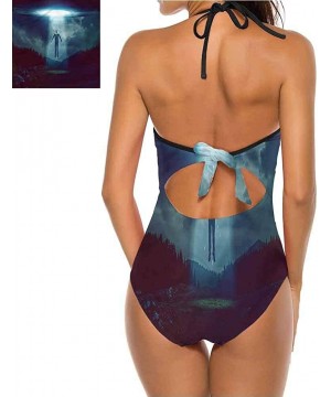 Women's Strappy Swimwear Princess Portrait Frame Great for Pool Party - Multi 30 - C319C2DILWS $38.21-Sets