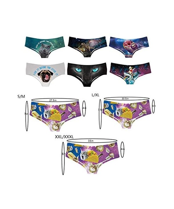 Women's Panties Underwear Shorts 3D Printed Sexy Animal Pattern Sleep and Casual Stretch Super XXX-Large Size Multi-Pack - 32...