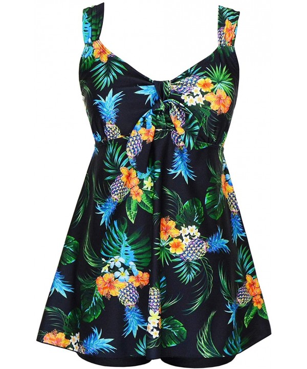 Women's Plus Size Swimwear Tankini Swimdress Two Piece Bathing Suit Tummy Control Swimsuit - Hs13 - CP194UDA9N4 $32.71-Tankinis