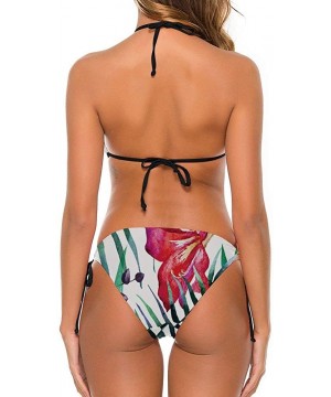 Women's Fashion Elegant Inspired Swimsuit Bikini Set Beach Holiday - Tropical Wild Orchid Flowers With Palm Leaves Print Exot...