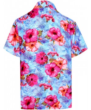 Men's Classic Cool Shirt Fashion Short Sleeve Hawaiian Shirt - Blue_aa329 - C818ALKU9RQ $16.59-Cover-Ups