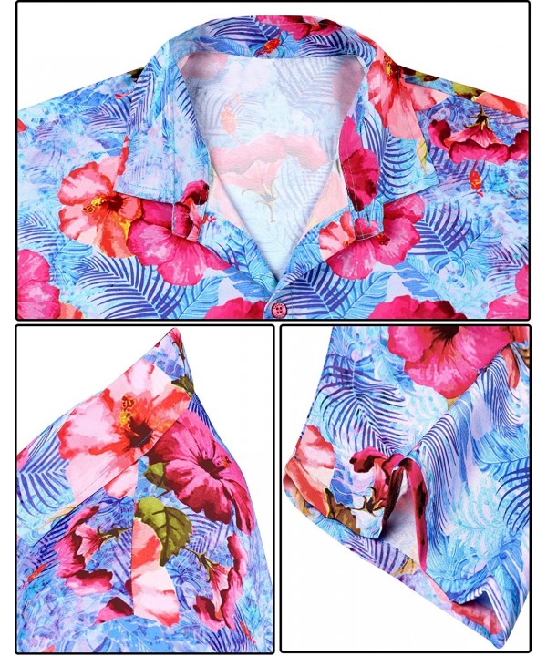 Men's Classic Cool Shirt Fashion Short Sleeve Hawaiian Shirt - Blue_aa329 - C818ALKU9RQ $16.59-Cover-Ups