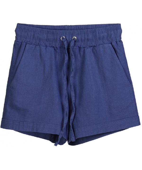 Womens Shorts High Waisted Button Front Folded Hem Casual Retro Summer Short - Navy - C018TM6KR05 $13.74-Bottoms