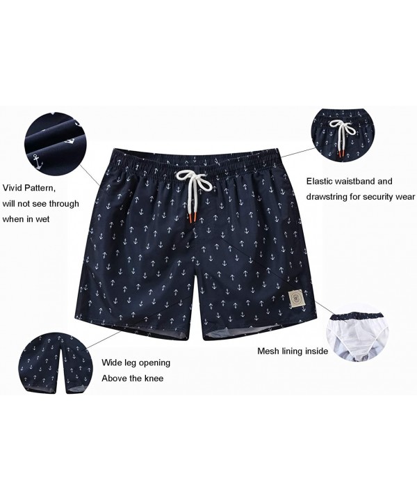 Mens Swim Trunks Quick Dry Beach Short Boardshorts for Men with Mesh Lining - 801 Black - CO18E0KD3YM $16.33-Board Shorts