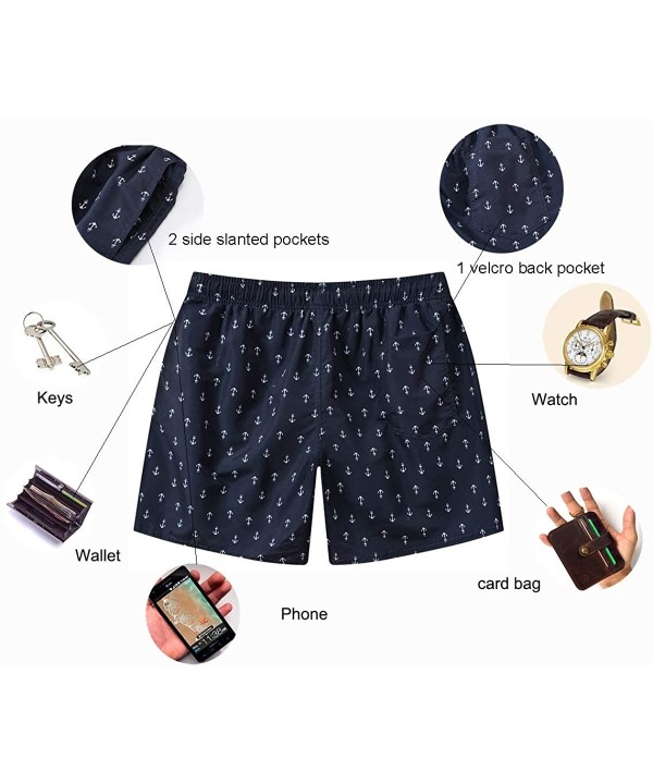 Mens Swim Trunks Quick Dry Beach Short Boardshorts for Men with Mesh Lining - 801 Black - CO18E0KD3YM $16.33-Board Shorts