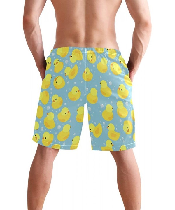 Men's Quick Dry Swim Trunks with Pockets Beach Board Shorts Bathing Suits - Yellow Rubber Duck - CQ19529G2ME $28.23-Board Shorts