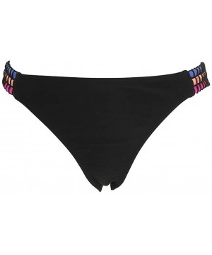 Womens Hipster Low-Rise Bikini Swim Bottom Black M - CC18QW6LSSD $13.74-Bottoms